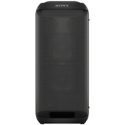 Black Sony speaker on a white background