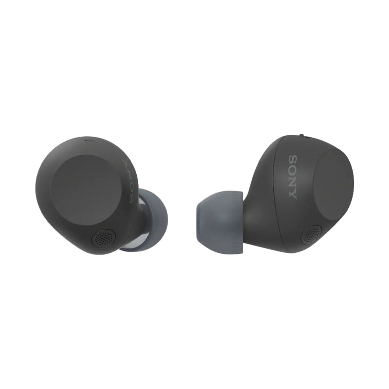 Black Sony WF-C710N Wireless Noise Cancelling Earbuds  on a white background