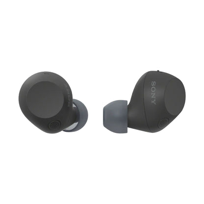 Black Sony WF-C710N Wireless Noise Cancelling Earbuds  on a white background