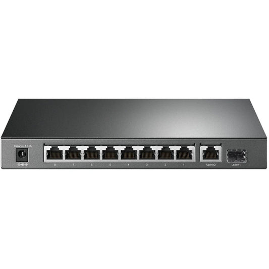 Network switch with multiple ports on a white background