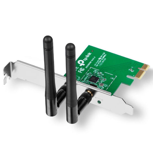 TP-Link network adapter with antennas on a white background