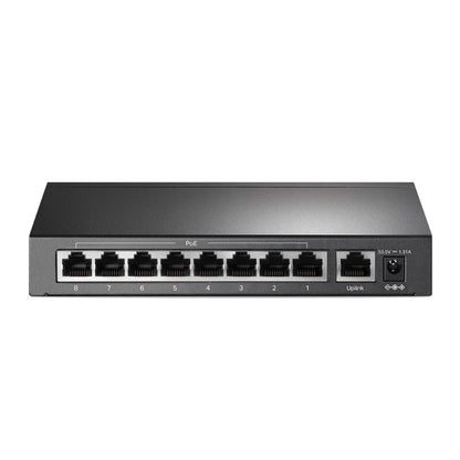 Network switch with multiple Ethernet ports on a white background