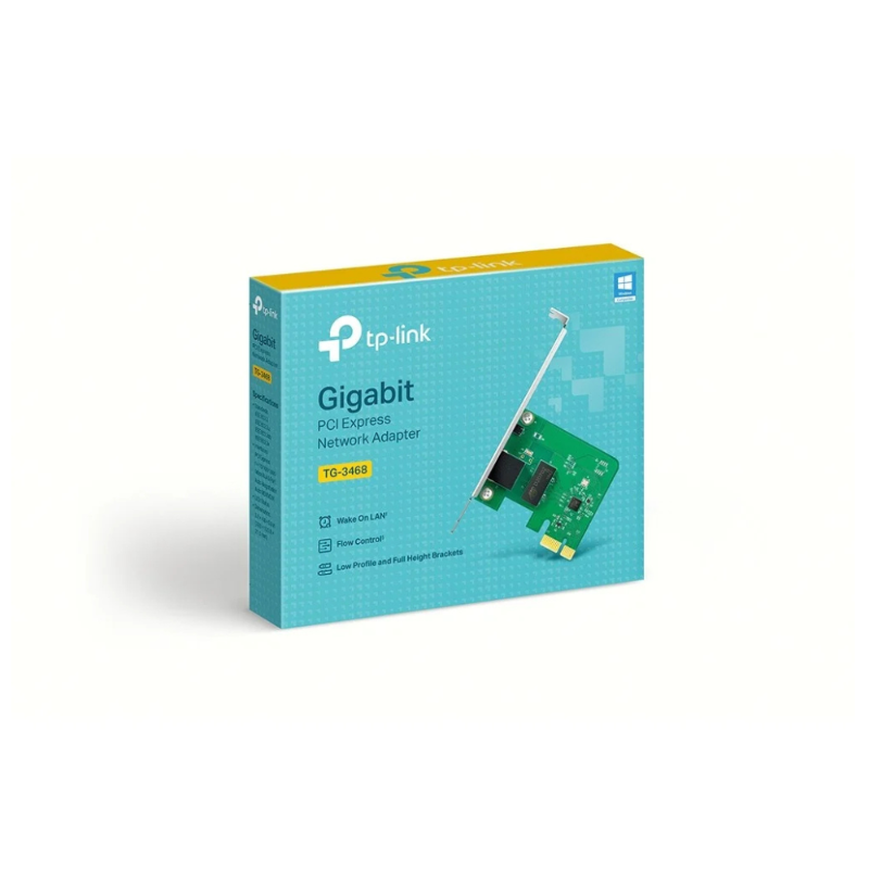 TP-Link Gigabit PCI Express network adapter packaging on a white background