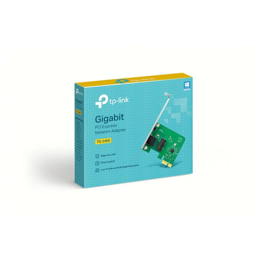 TP-Link Gigabit PCI Express network adapter packaging on a white background