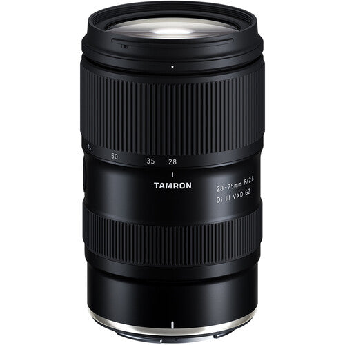 Black Tamron 28-75mm f/2.8 Di III VXD G2 Lens (Nikon Z) with Tamron branding on a white background