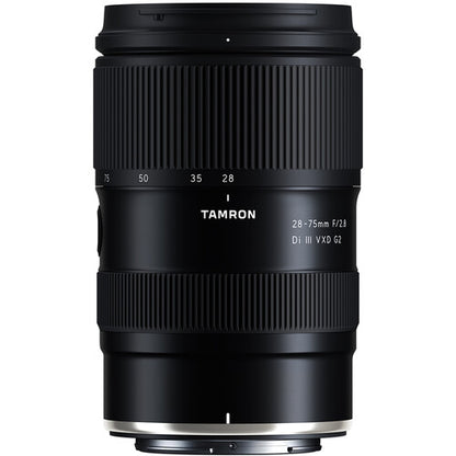 Black Tamron camera lens on a white background