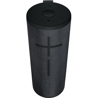 Black Ultimate Ears BOOM 3 Portable Wireless Bluetooth Speaker mesh filter on a white background