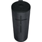 Black cylindrical Ultimate Ears MEGABOOM 3 Portable Bluetooth Speaker on a white background