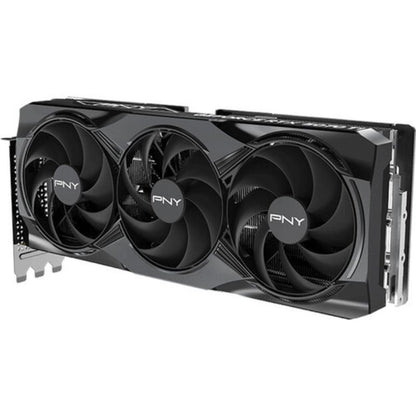 GPU with three fans featuring PNY branding on a white background