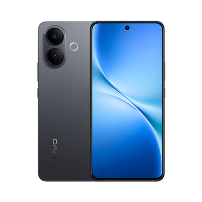 Vivo smartphone showing front and back on a white background