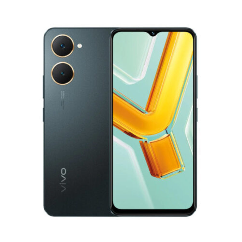 Vivo smartphone showing front and back on a white background