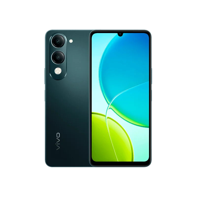 Vivo smartphone showing front and back on a white background