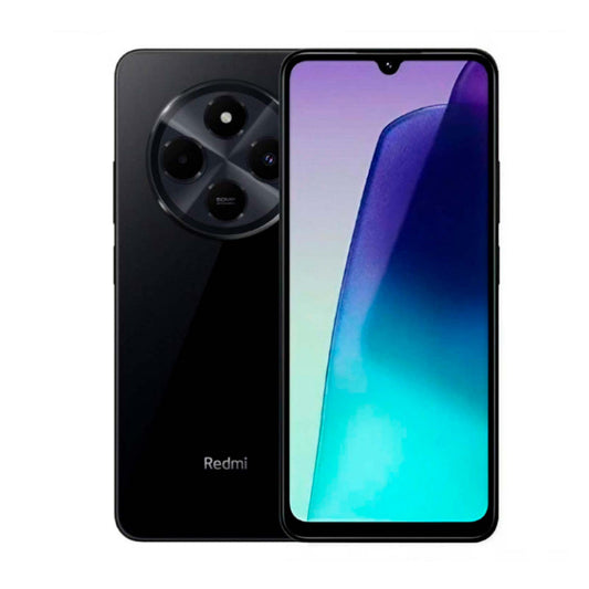Black smartphone with a gradient screen on a white background

