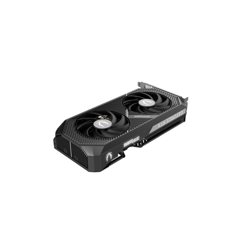 Gaming graphics card with three fans on a white background