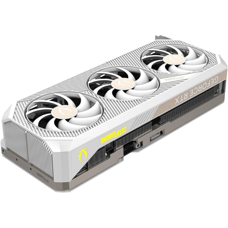 Graphics card with three fans on a white background