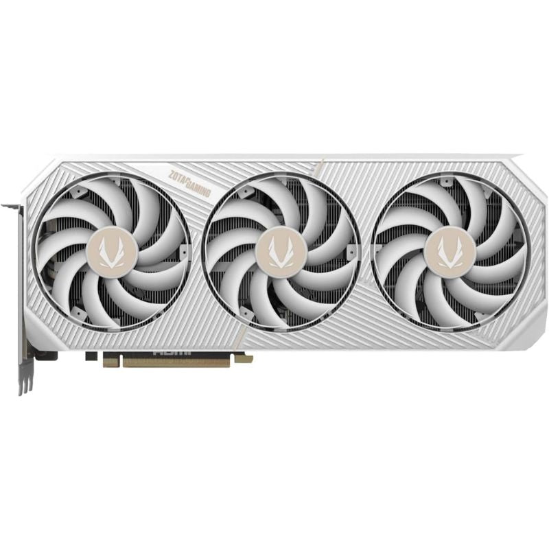 Graphics card with three fans on a white background