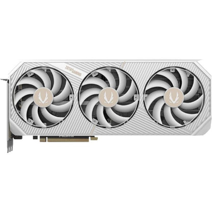 Graphics card with three fans on a white background