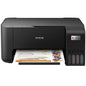 Epson  l3210 printer with a colorful document being printed on a white background

