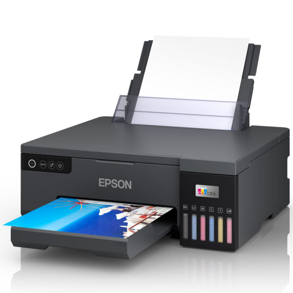 Side angle of Epson L8050 showing ink tank compartments

