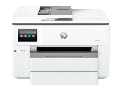 HP 9730 OfficeJet Pro touchscreen close-up with options