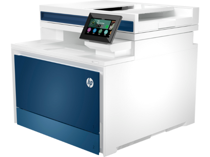 HP LaserJet 4303dw touchscreen panel close-up

