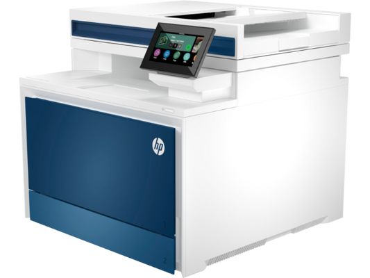 HP LaserJet 4303dw touchscreen panel close-up

