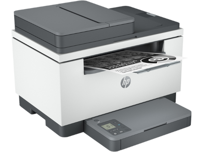 HP 236sdw front tray open with paper loaded


