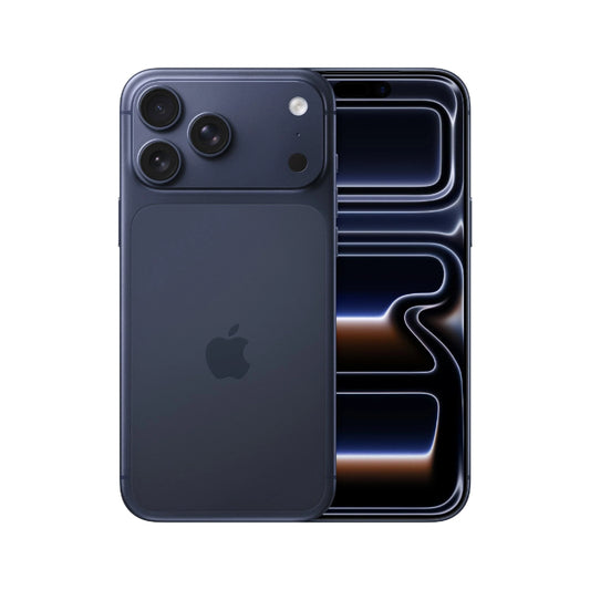 Black smartphone with Apple logo on a white background