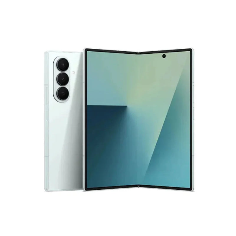 Smartphone with a curved display on a white background