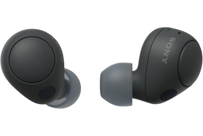 Close-up of Sony WF-C700N true wireless headphones



