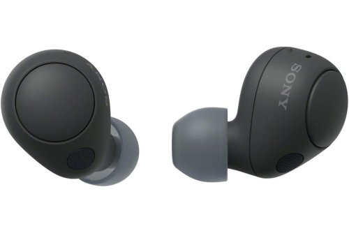 Close-up of Sony WF-C700N true wireless headphones



